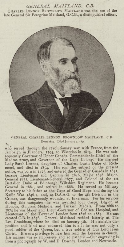 Generaal Charles Lennox Brownlow Maitland, CB door English Photographer