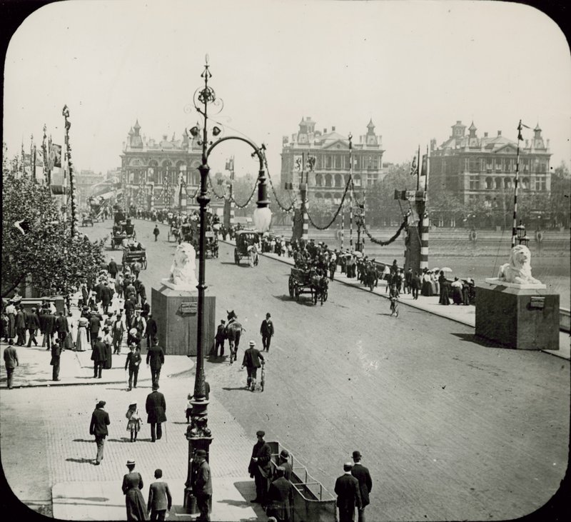 Algemeen zicht op Westminster Bridge door English Photographer