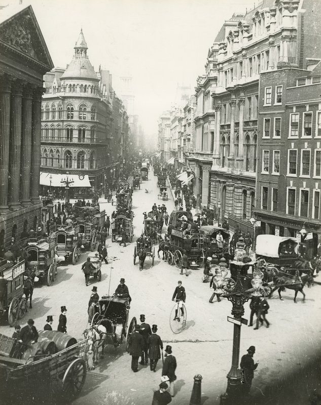 Mansion House en Cheapside, Londen, ca. 1900 door English Photographer