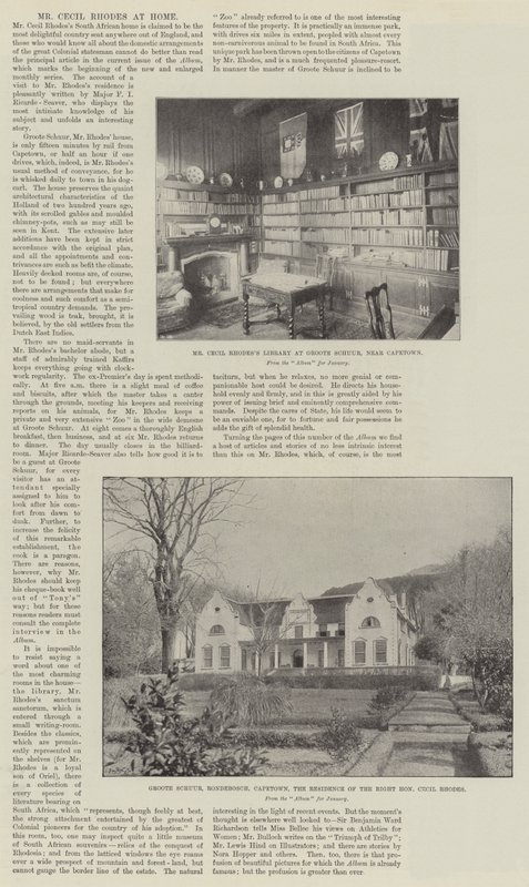 De heer Cecil Rhodes thuis door English Photographer