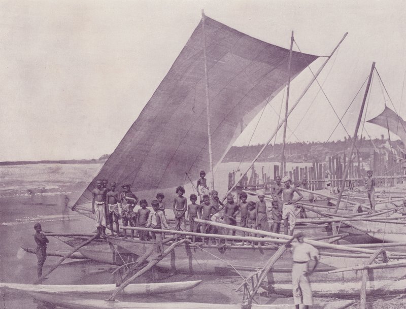 Inheemse Vissersboten, Ceylon door English Photographer