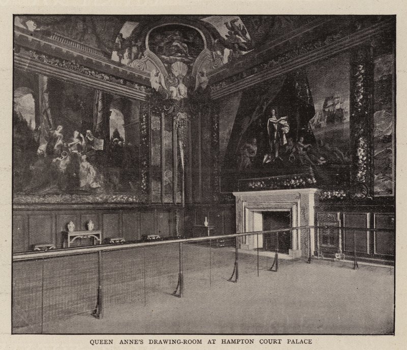 De tekenkamer van koningin Anne in Hampton Court Palace door English Photographer