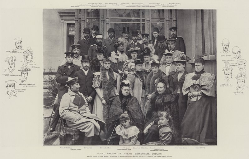 Koninklijke Groep in Palais Edinburgh, Coburg door English Photographer