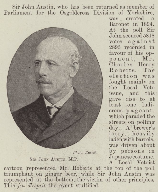 Sir John Austin, MP door English Photographer