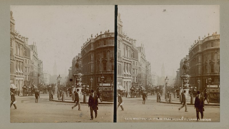 Stereoscopisch beeld van Charing Cross door English Photographer
