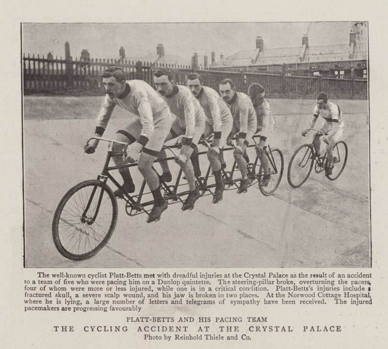 Het Fietsongeluk in het Crystal Palace door English Photographer