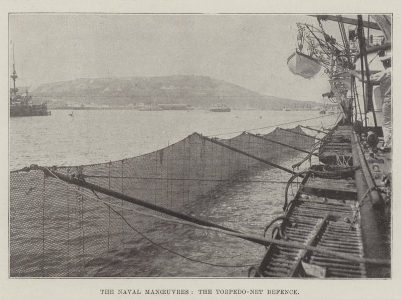 De marine-oefeningen, de torpedonetverdediging door English Photographer