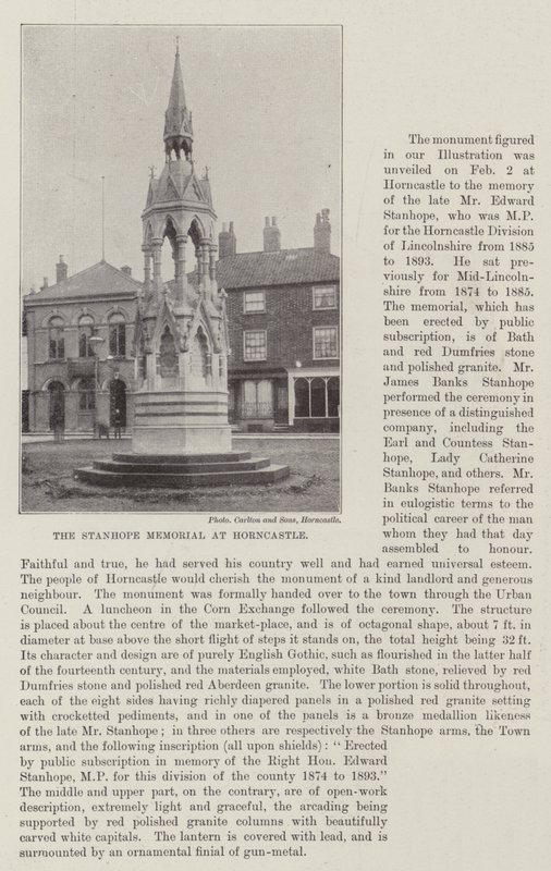 Het Stanhope Monument in Horncastle door English Photographer