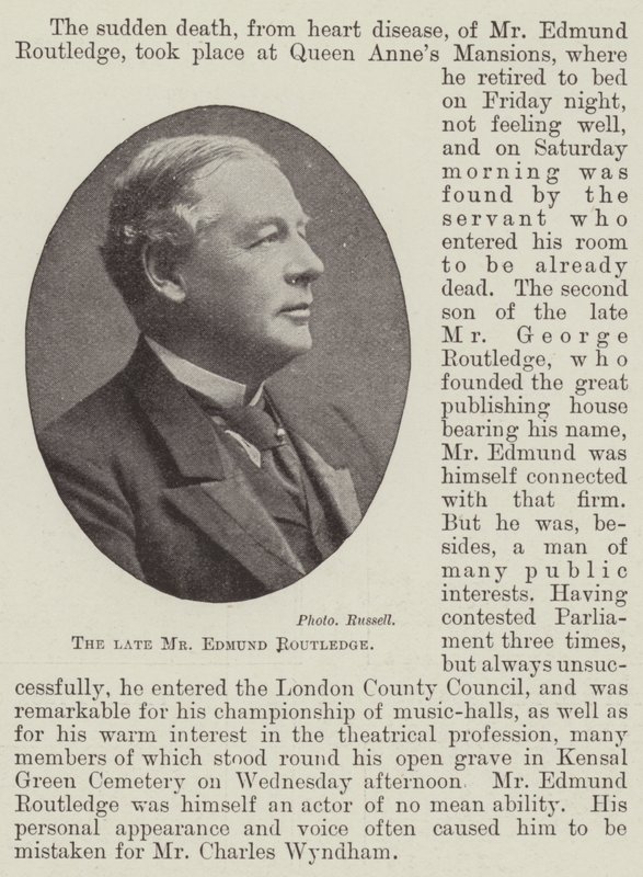 De overleden Mr. Edmund Routledge door English Photographer