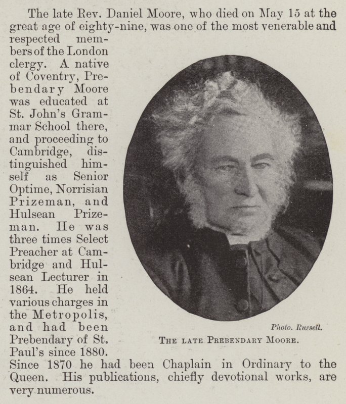 De wijlen Prebendary Moore door English Photographer