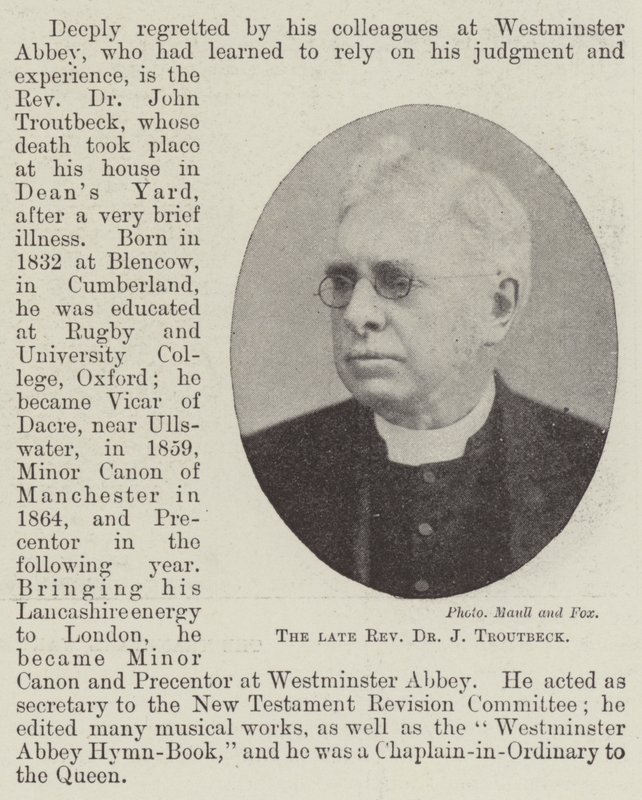 De wijlen dominee Dr J Troutbeck door English Photographer