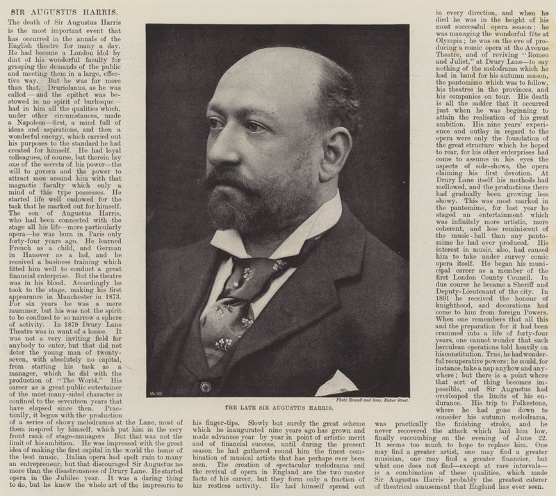 De wijlen Sir Augustus Harris door English Photographer