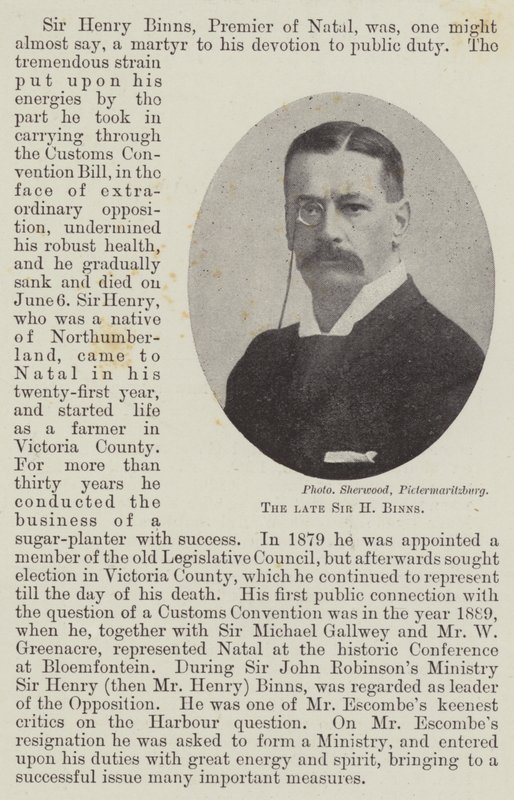De overleden Sir H Binns door English Photographer
