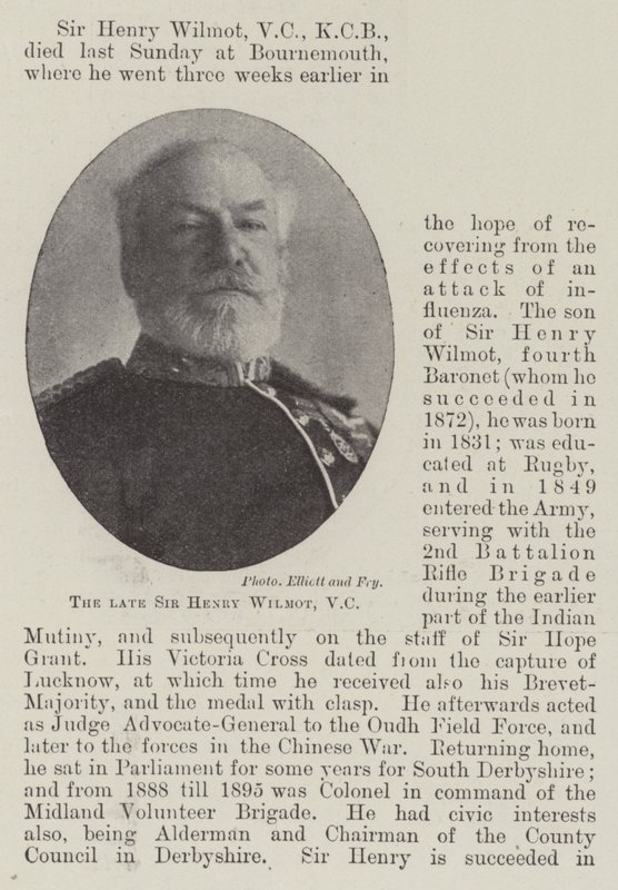 Wijlen Sir Henry Wilmot, VC door English Photographer