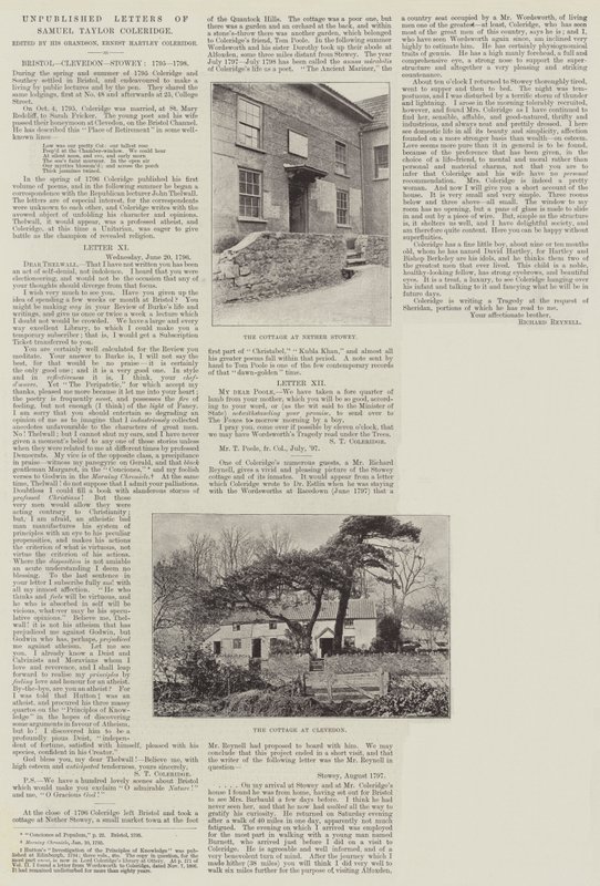 Ongepubliceerde brieven van Samuel Taylor Coleridge door English Photographer