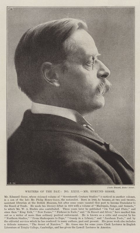 Schrijvers van de dag, Mr Edmund Gosse door English Photographer
