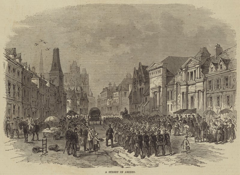 Een straat in Amiens door English School