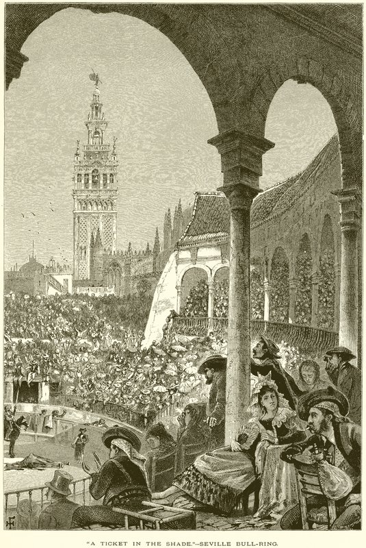 Een kaartje in de schaduw.--Stierenarena van Sevilla door English School