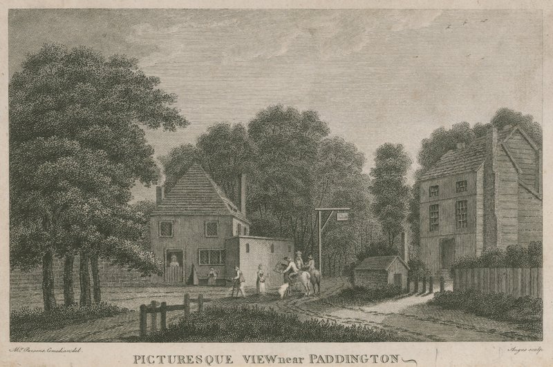 Een schilderachtig uitzicht nabij Paddington, Middlesex door English School
