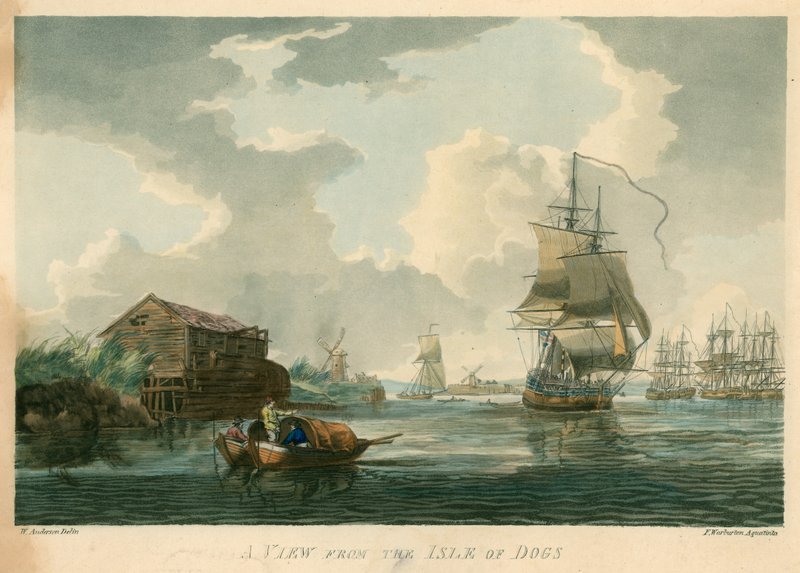 Een uitzicht op het Isle of Dogs door English School