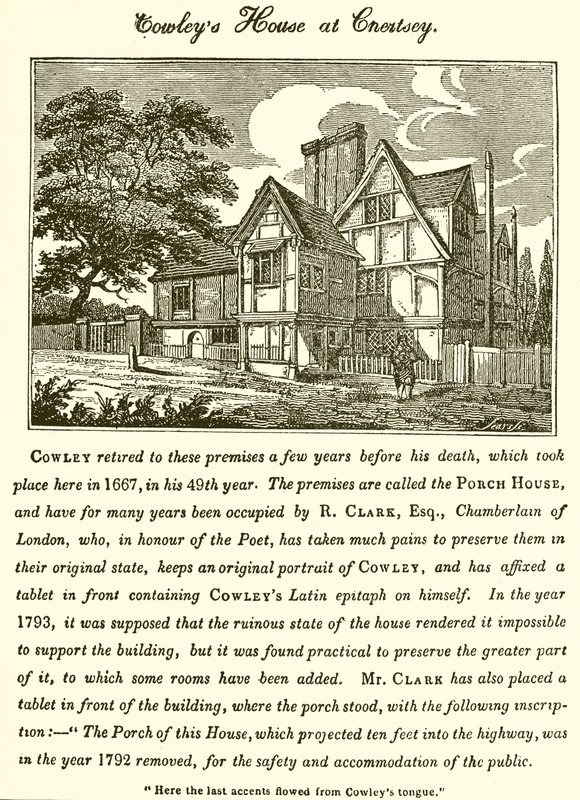 Het huis van Abraham Cowley in Chertsey door English School
