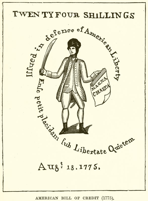 Amerikaanse kredietbrief (1775) door English School