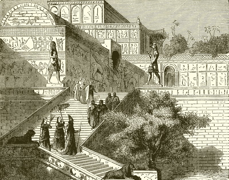 Toegang tot het paleis in Nineveh door English School