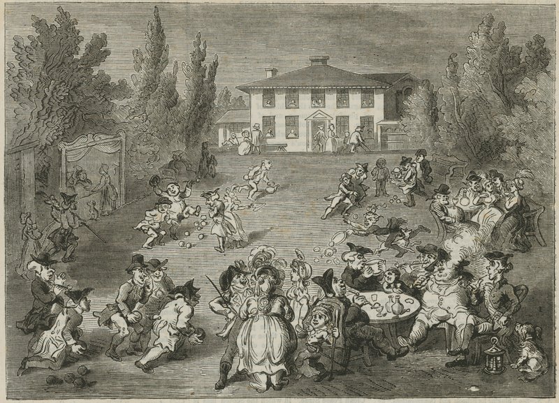 Bagnigge Wells House en Theetuinen door English School