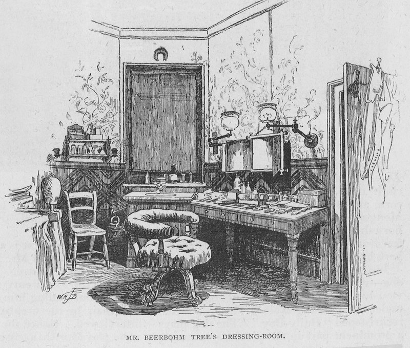 Kleedkamer van Beerbohm Tree door English School