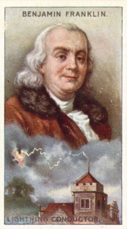 Benjamin Franklin, bliksemafleider door English School