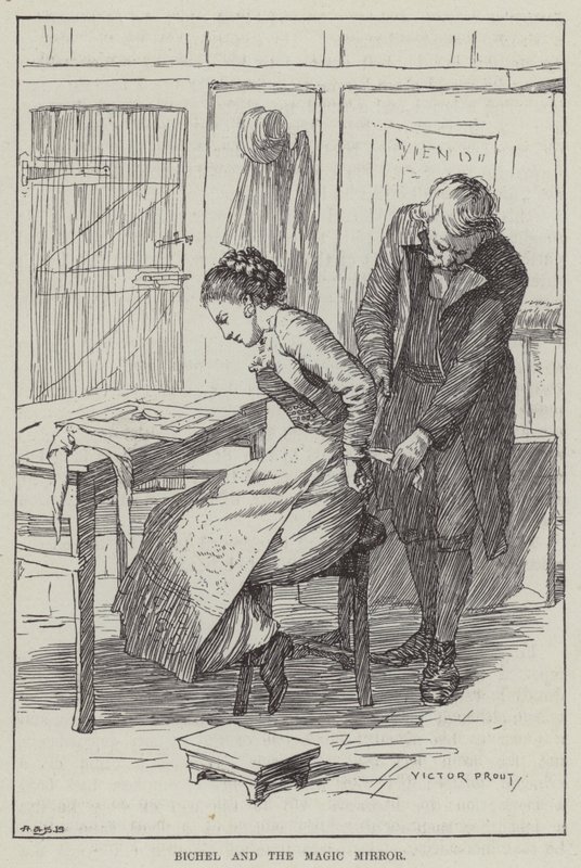 Bichel en de magische spiegel (gravure) door English School