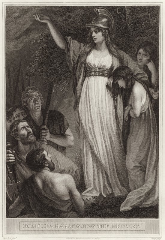 Boadicea die de Britten toespreekt door English School