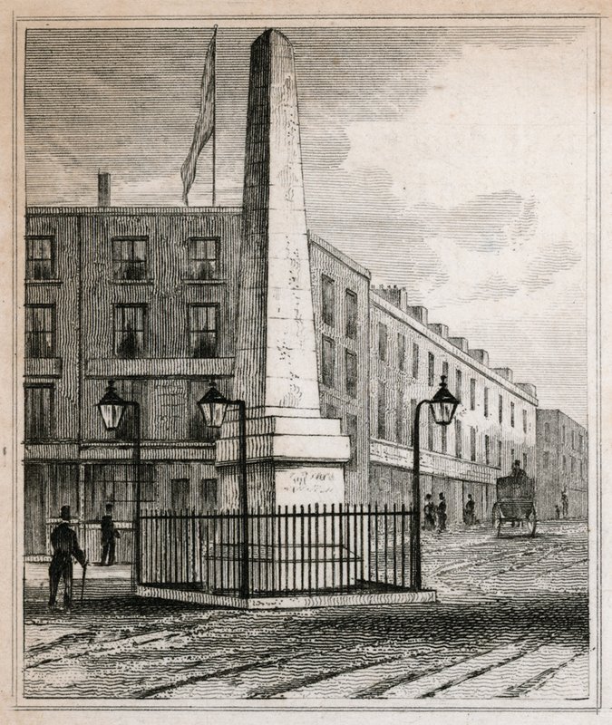 Brass Crosbys Obelisk door English School