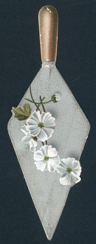 Bouwers troffel en bloemen, kerstkaart door English School