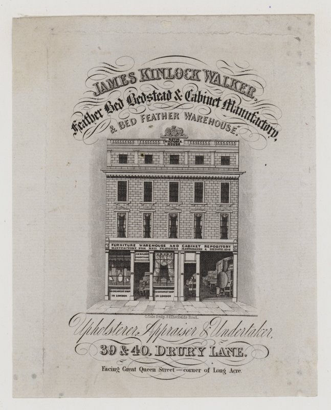 Meubelmaker, James Kinlock Walker, handelskaart door English School