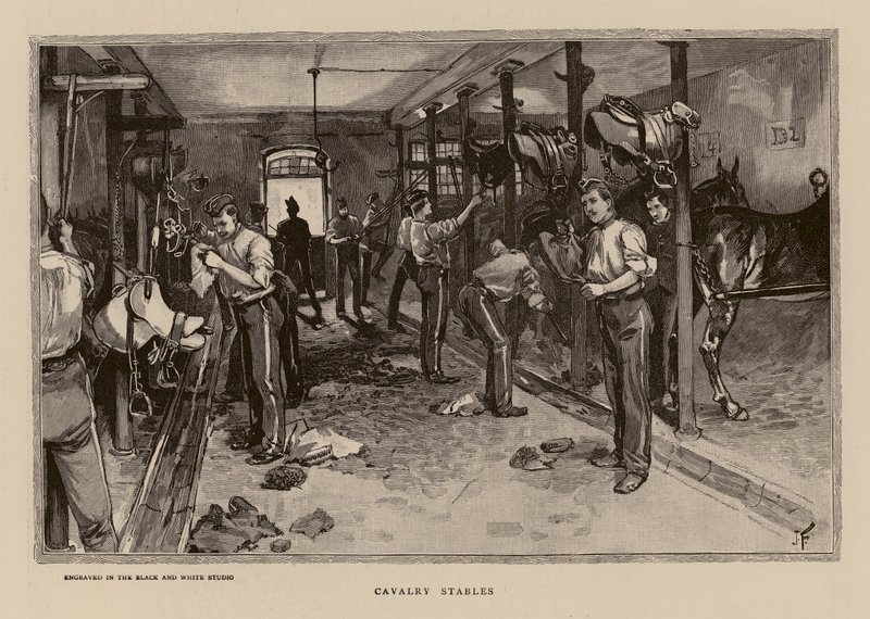 Cavalerie stallen, Aldershot door English School