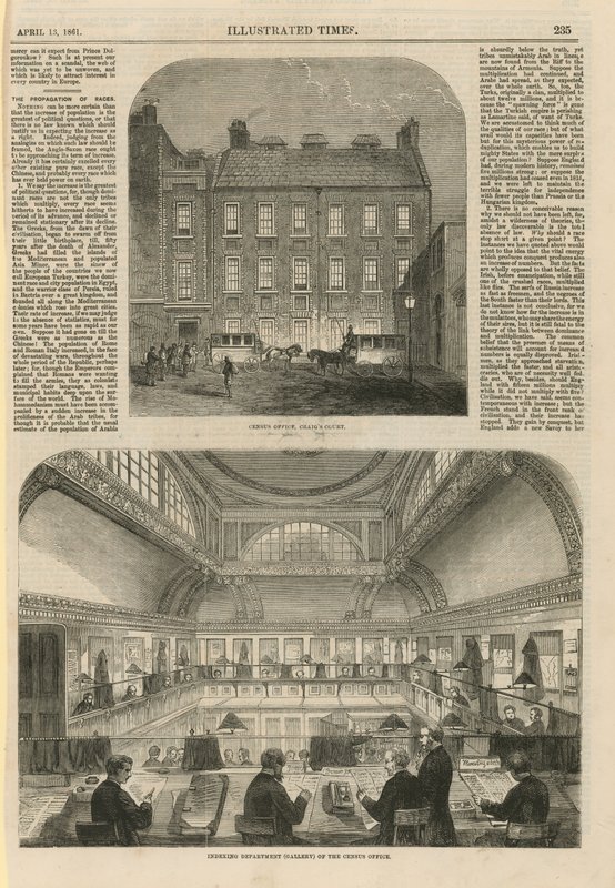 Censuskantoor in Craigs Court door English School