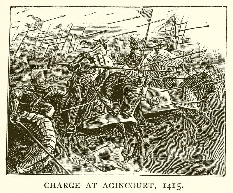 Aanval bij Agincourt, 1415 door English School