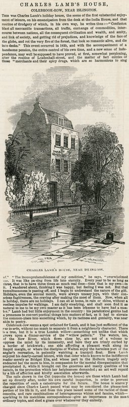 Charles Lambs Huis, nabij Islington door English School