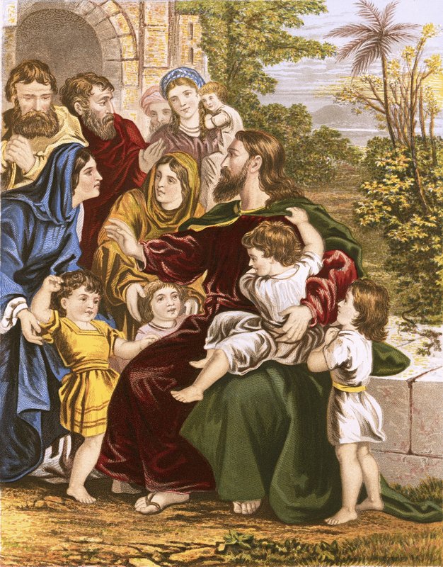 Christus zegent kleine kinderen door English School