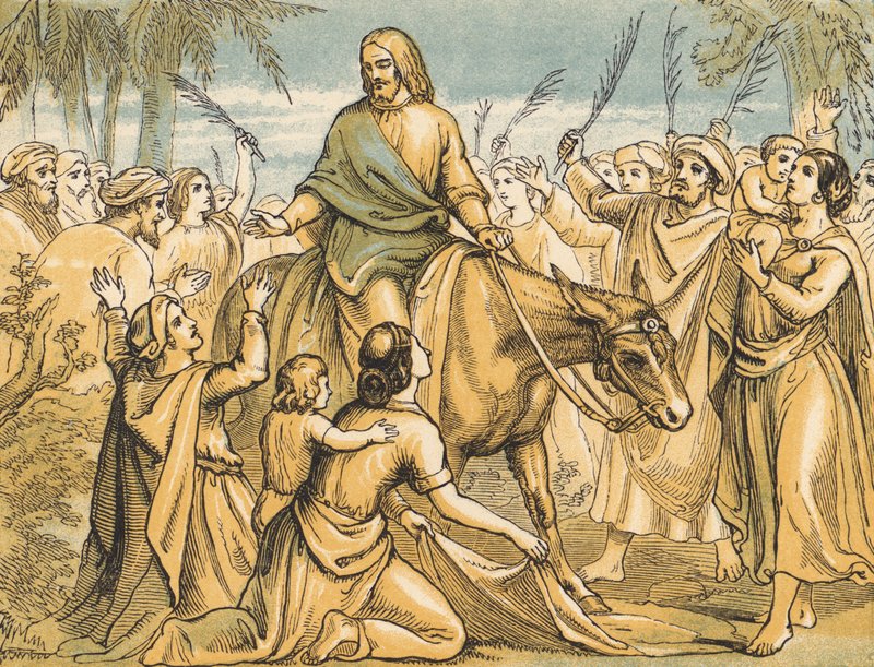 De intocht van Christus in Jeruzalem door English School