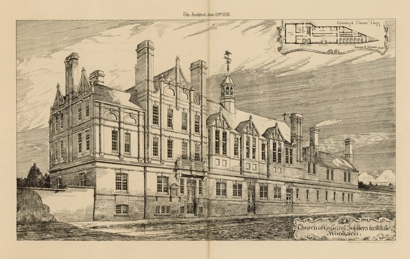Kerk van Engeland Soldateninstituut in Woolwich door English School