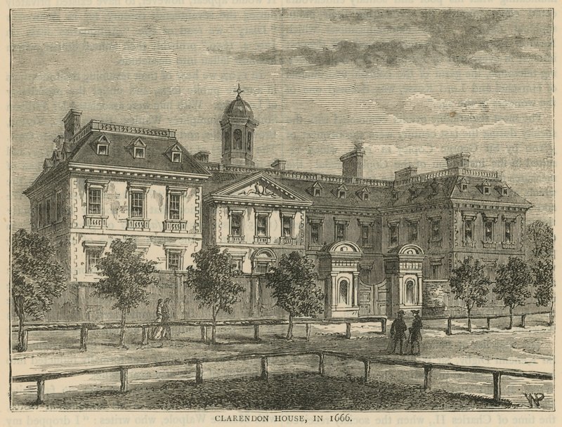 Clarendon House in 1666 door English School