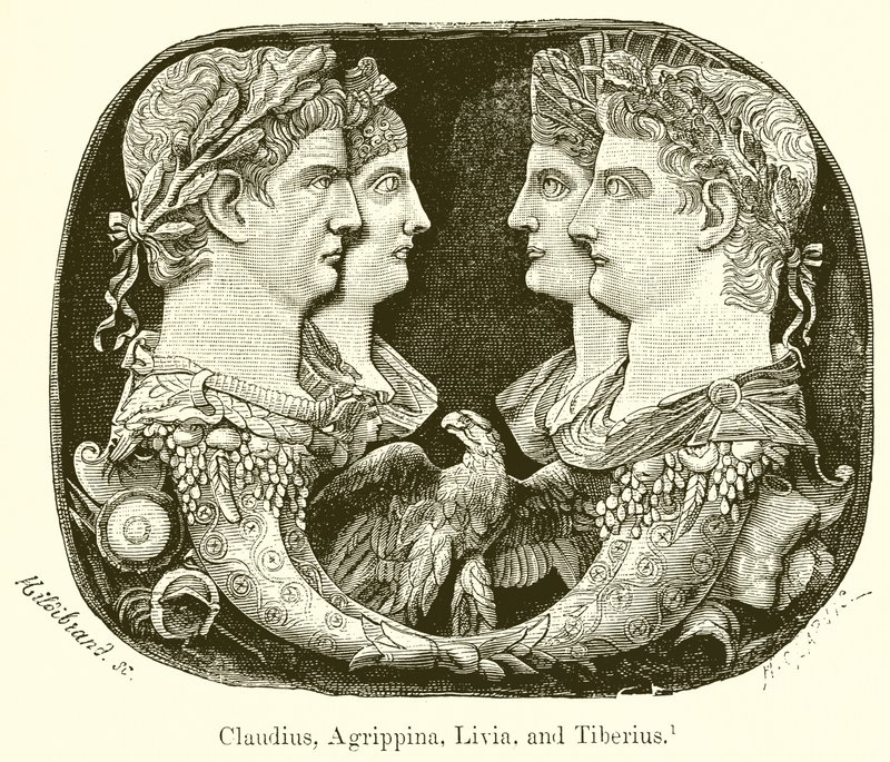 Claudius, Agrippina, Livia en Tiberius door English School