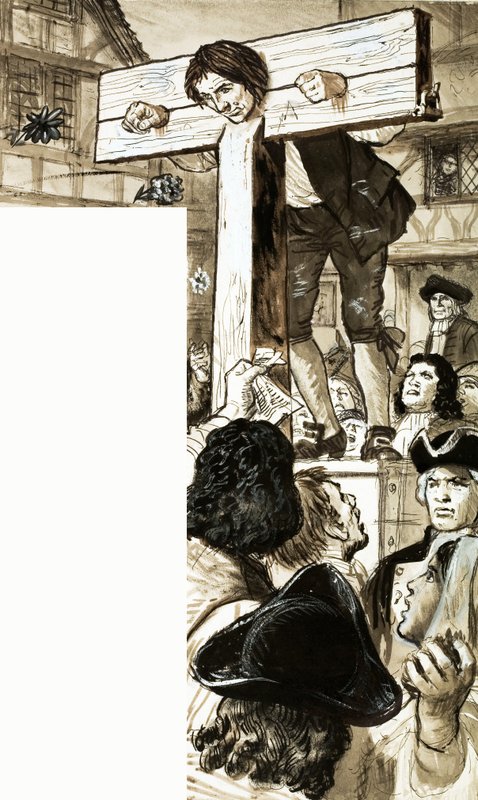 Daniel Defoe in de schandpaal door English School
