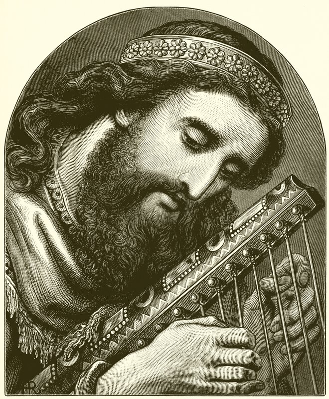 David de psalmist door English School