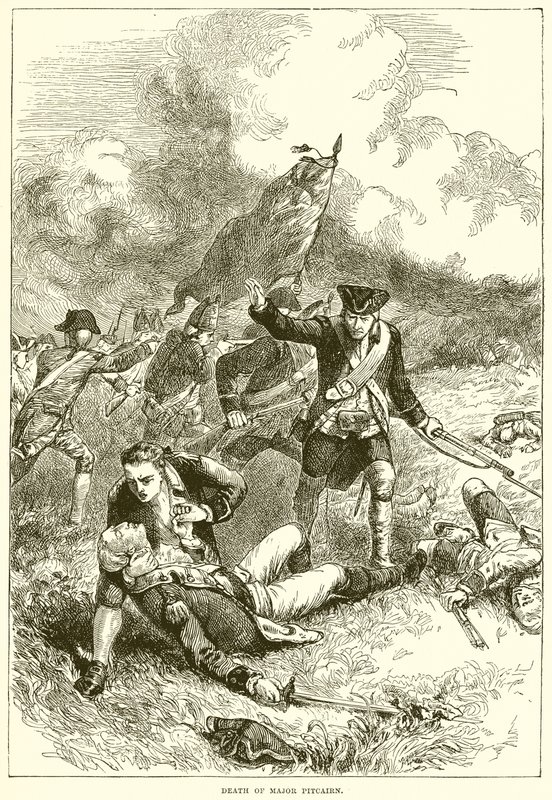 Dood van Major Pitcairn door English School