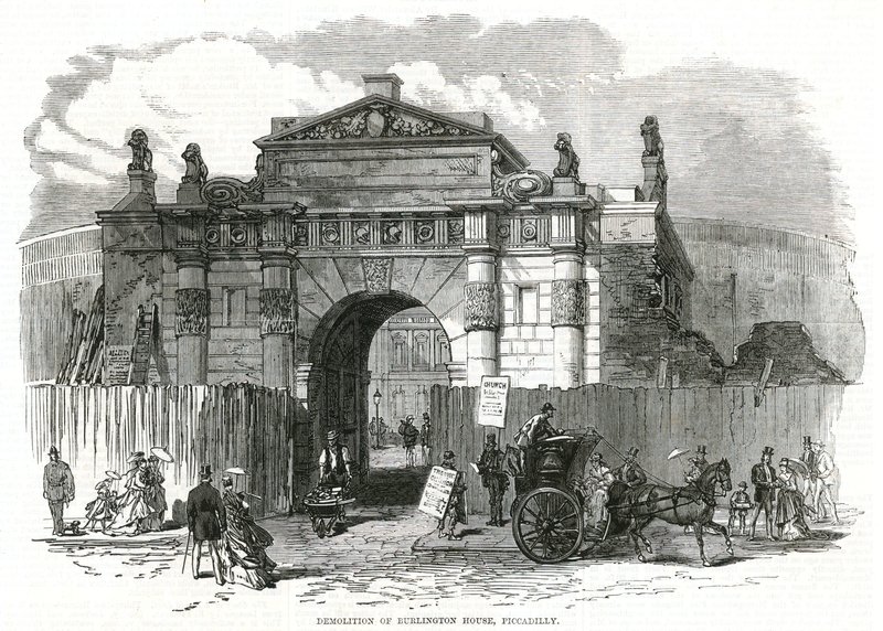 Sloop van Burlington House, Piccadilly door English School