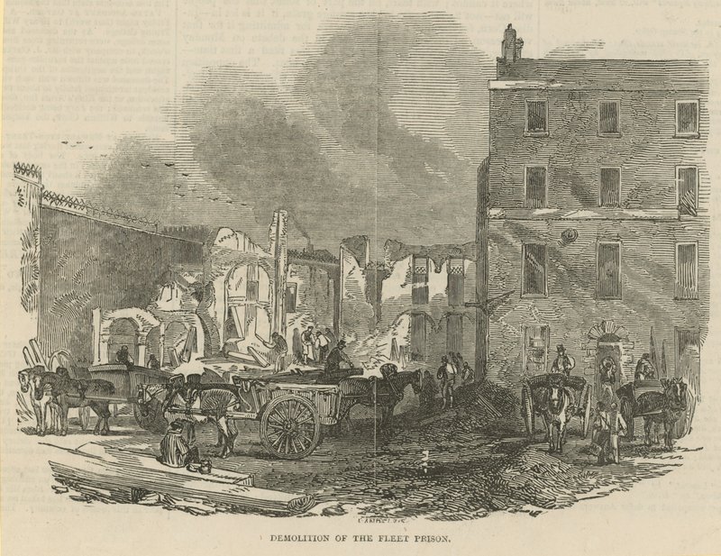 Sloop van de Fleet Prison door English School