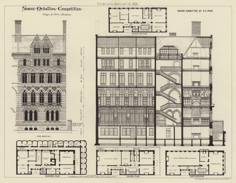 Ontwerp voor Stadsresidentie (gravure) door English School